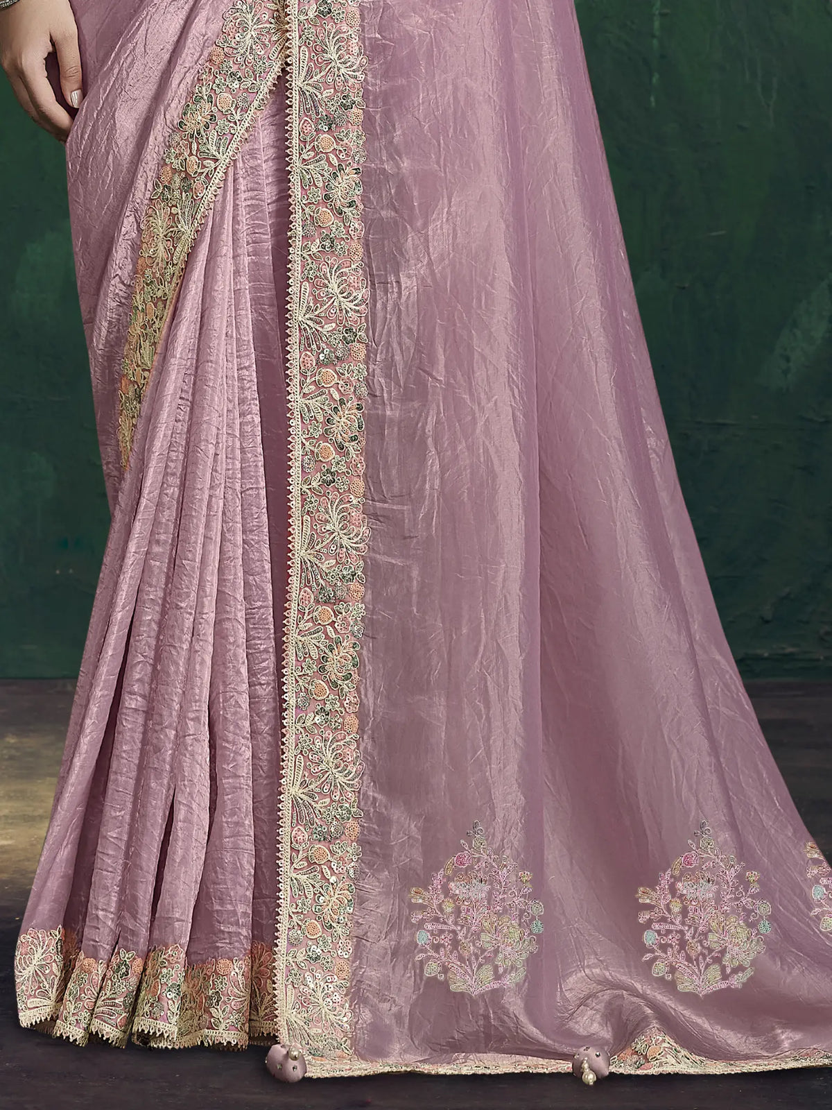 Dusty Pink Saree view 3