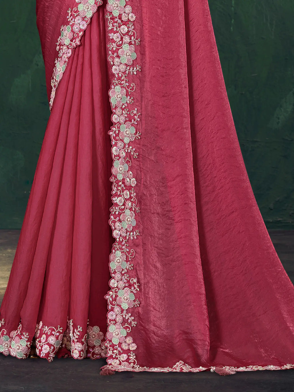 Rose Pink Saree view 3