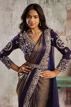 Black Drape Saree with Pearl & Stone Handwork