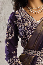 Black Drape Saree with Pearl & Stone Handwork