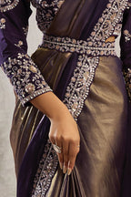 Black Drape Saree with Pearl & Stone Handwork