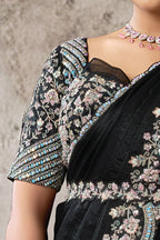 Two Tone Satin Drape Saree with Japan Satin Blouse