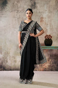 Two Tone Satin Drape Saree with Japan Satin Blouse