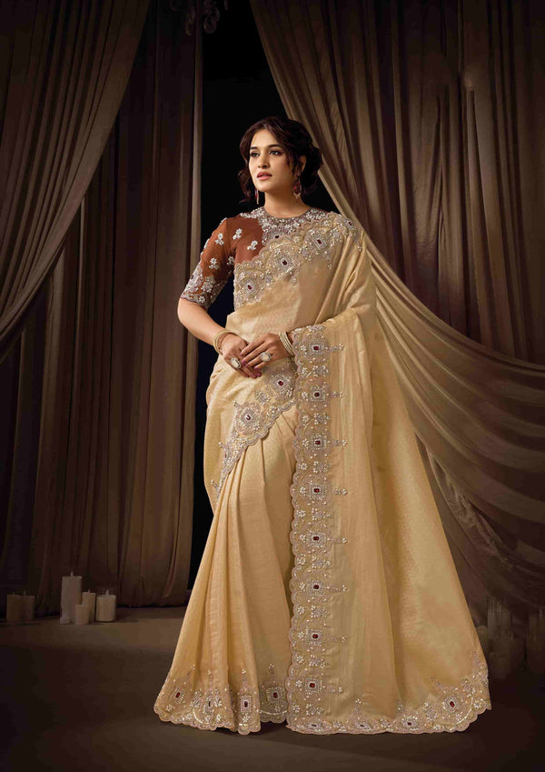 Pink Soft Georgette Dual Sequin Leheriya Print Saree