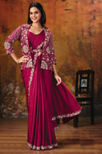 Magenta Drape Saree