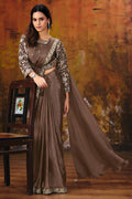 Brown Drape Saree