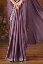 Mauve Drape Saree view 4