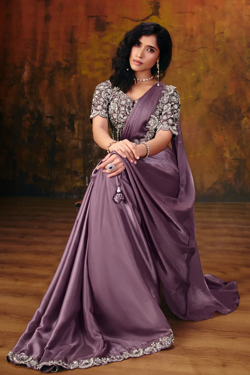 Mauve Drape Saree