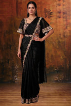 Black Drape Saree