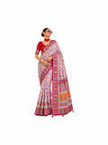 Ivory Soft Silk Kashmiri Paisley Print Casual Wear Saree