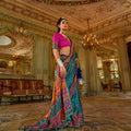 Sage Green Viscose Silk Luxury Printed Party Wear Saree