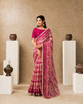 Rani Two Tone Satin Silk Saree with Warli Digital Print & Multi Thread Sequins Work | Premium Designer Saree | Naksh Creation