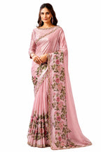 Light Pink Two Tone Satin Silk Saree