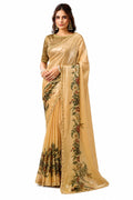 Champagne Gold Two Tone Satin Silk Saree