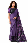 Plum Jacquard Satin Silk Saree