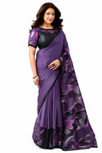 Plum Jacquard Satin Silk Saree