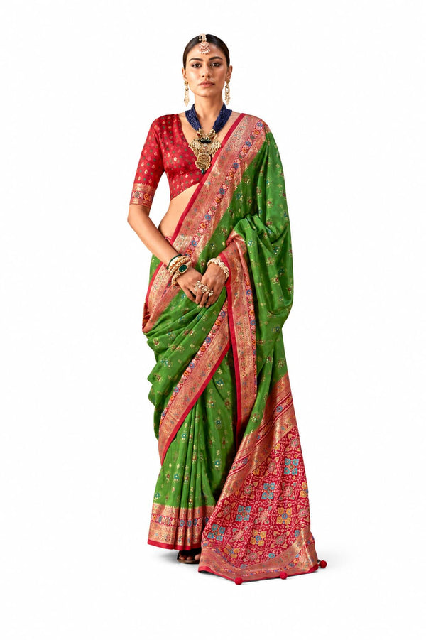 Naksh Creation Green Sigma Silk Patola Saree
