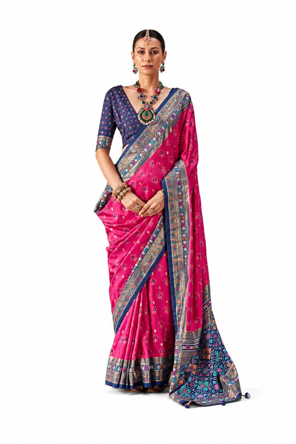 Naksh Creation Pink Sigma Silk Patola Saree