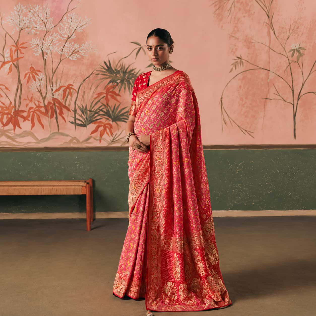 Royal Purple Banarasi Silk Saree with Gold Zari Weaving Peacock Motifs and Unstitched Blouse