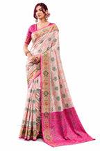 Rani Pink Soft Dola Silk Zari Border Work Saree