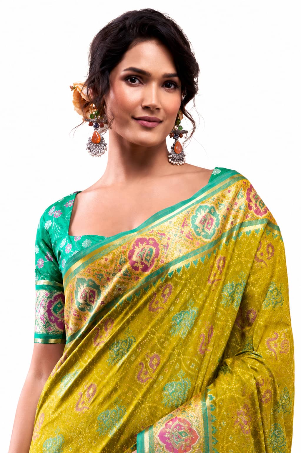 Mustard Yellow Soft Dola Silk Zari Border Work Saree