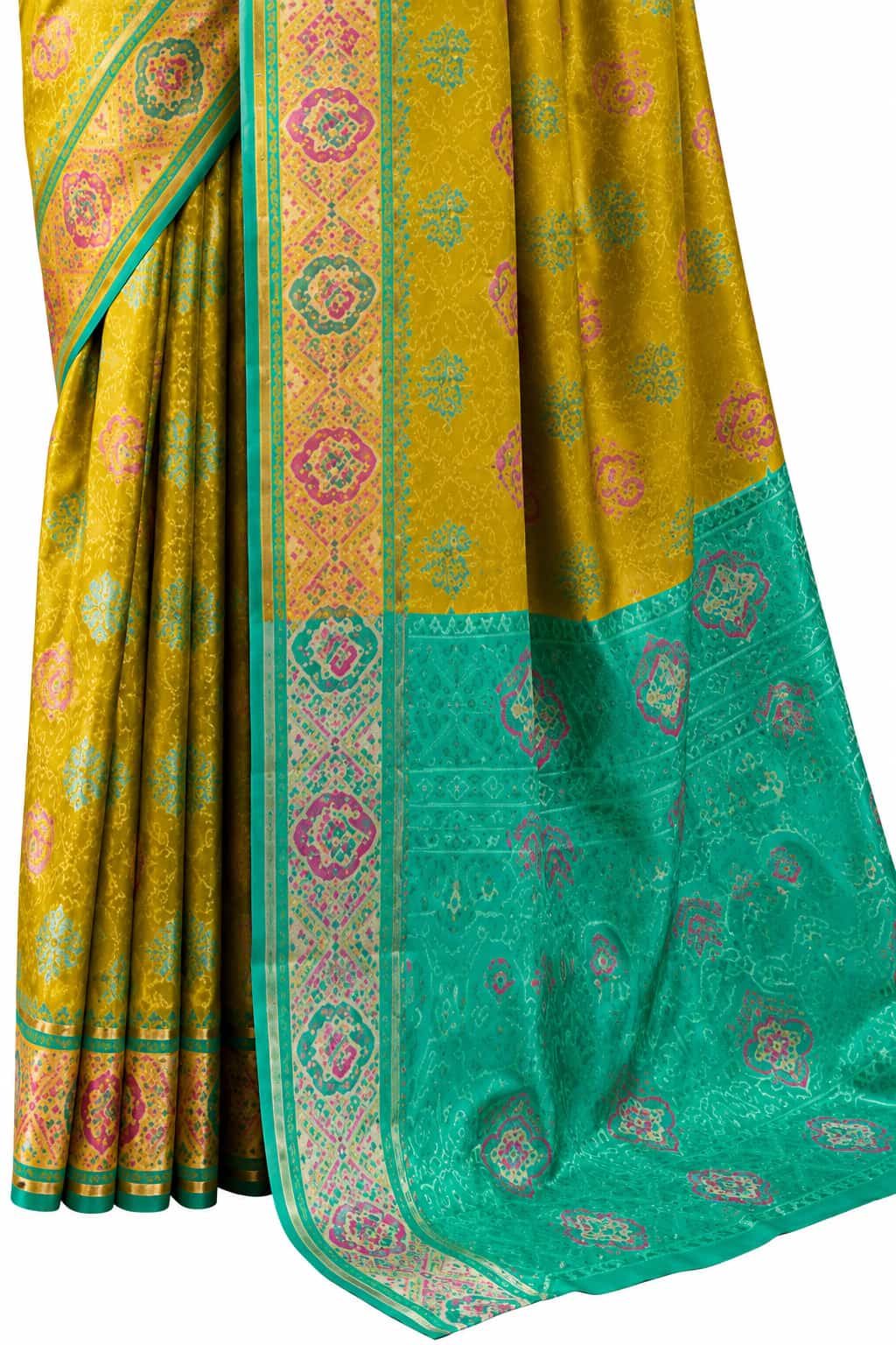 Mustard Yellow Soft Dola Silk Zari Border Work Saree
