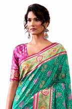 Rani Pink Soft Dola Silk Zari Border Work Saree