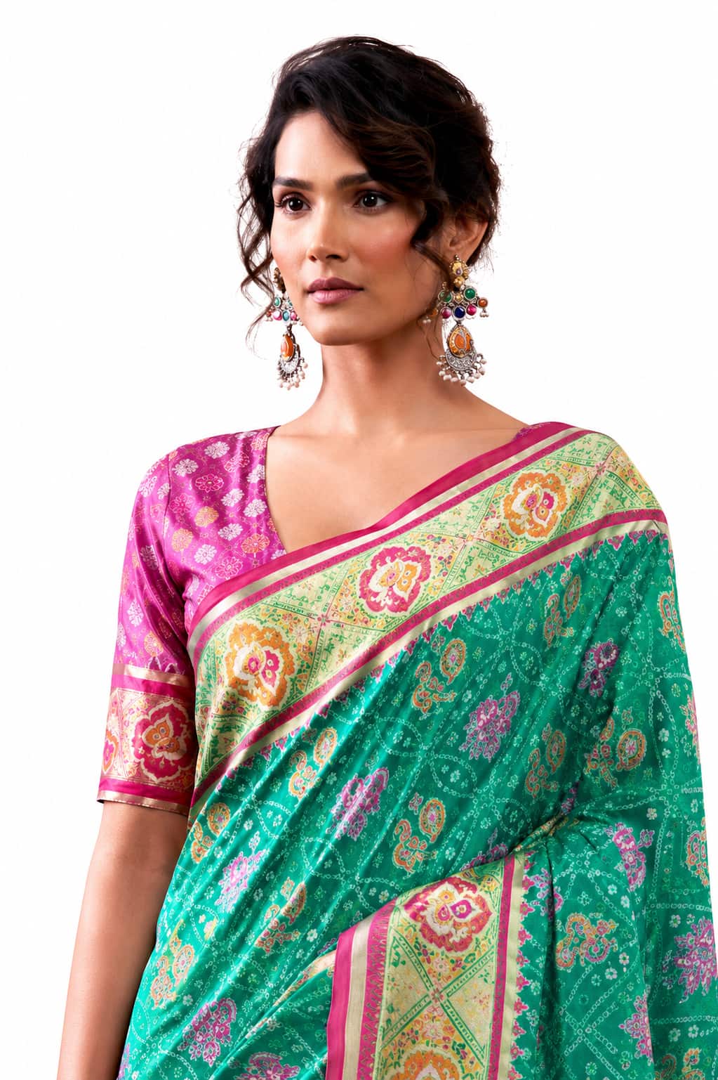 Rani Pink Soft Dola Silk Zari Border Work Saree