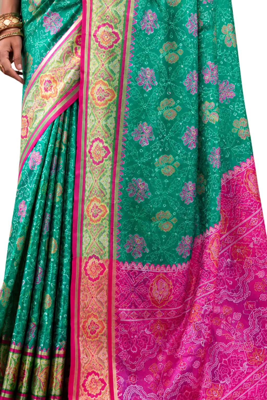 Rani Pink Soft Dola Silk Zari Border Work Saree