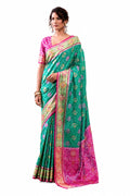 Rani Pink Soft Dola Silk Zari Border Work Saree
