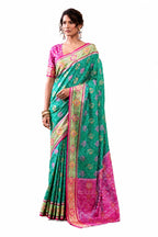Rani Pink Soft Dola Silk Zari Border Work Saree
