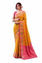 Rani Pink Soft Dola Silk Zari Border Work Saree