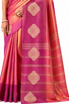 Magenta Pink Soft Tissue Silk Saree Woven Zari Motif and Pallu Detail - Naksh Creation