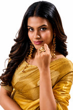 Mustard Yellow Soft Tissue Silk Zari Work Premium Casual Saree - Naksh Creation
