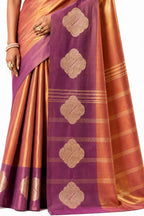 Plum Purple Soft Tissue Silk Saree Woven Zari Motif and Pallu Detail - Naksh Creation
