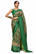 Mauve Jacquard P V Silk Zari Weaving Digital Print Saree