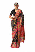 Black Dola Silk Pichwai Kalamkari Print Casual Wear Saree