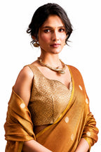 Mustard Tissue Silk Zari Weaving Premium Casual Saree - Naksh Creation