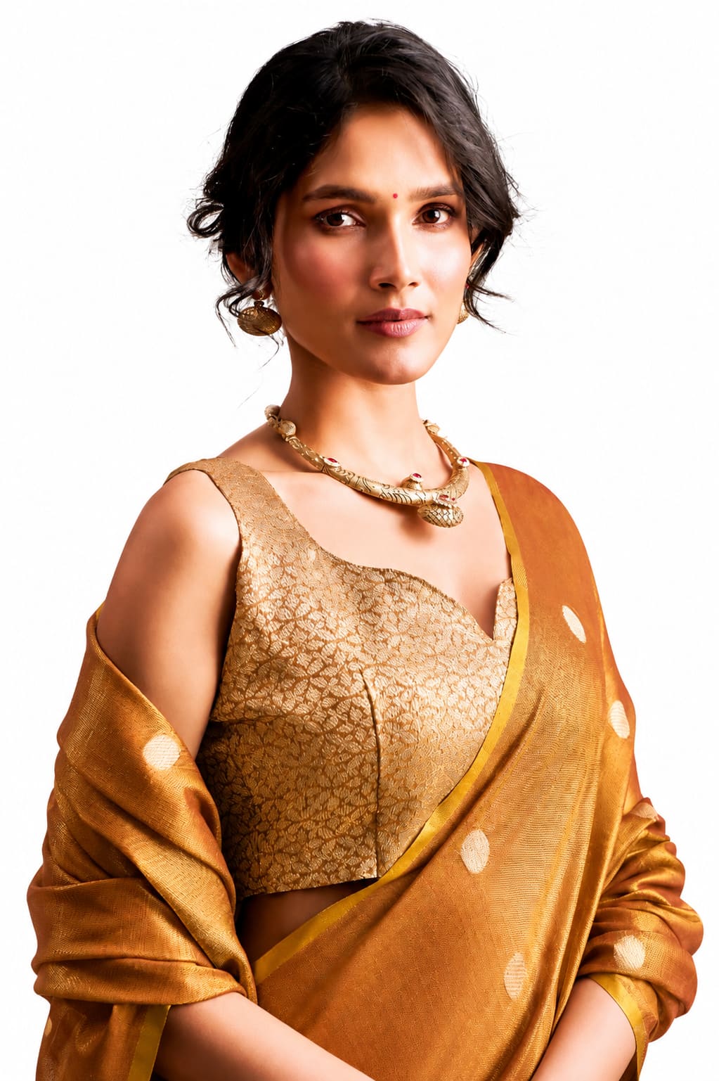 Mustard Tissue Silk Zari Weaving Premium Casual Saree - Naksh Creation
