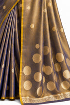 Brown Tissue Silk Saree Zari Weaving Detail - Naksh Creation