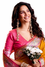 Mustard Yellow Soft Silk Zari Border Work Saree