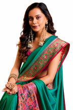 Rani Pink Soft Silk Zari Border Work Saree