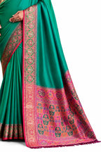 Rani Pink Soft Silk Zari Border Work Saree