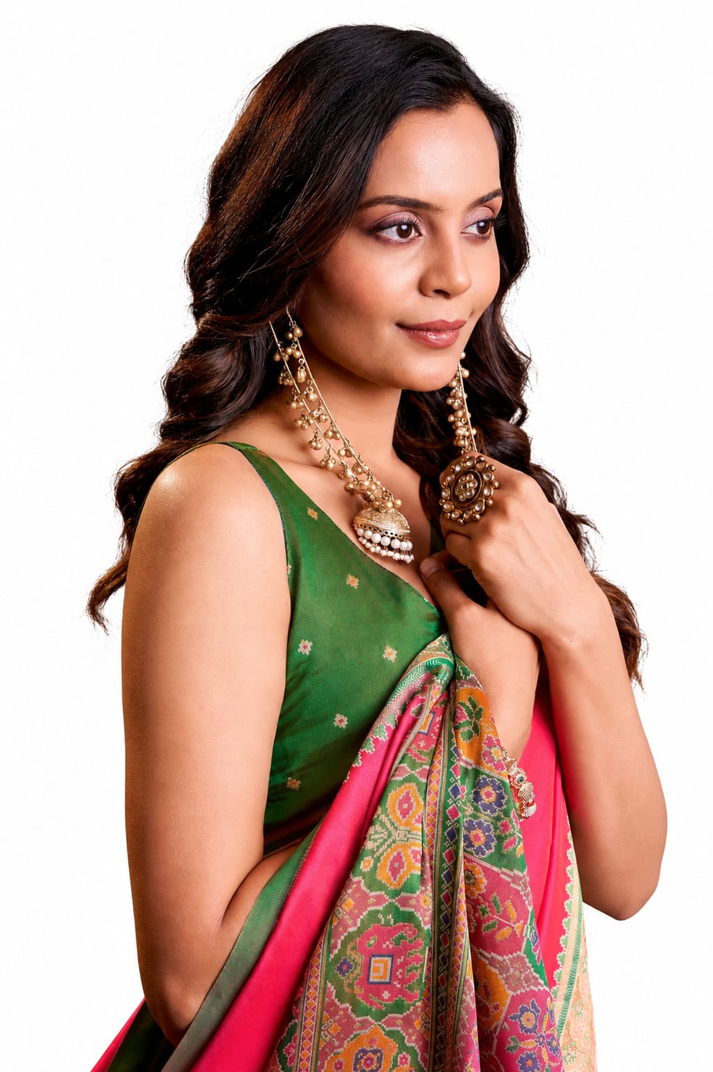 Rani Pink Soft Silk Zari Border Work Saree