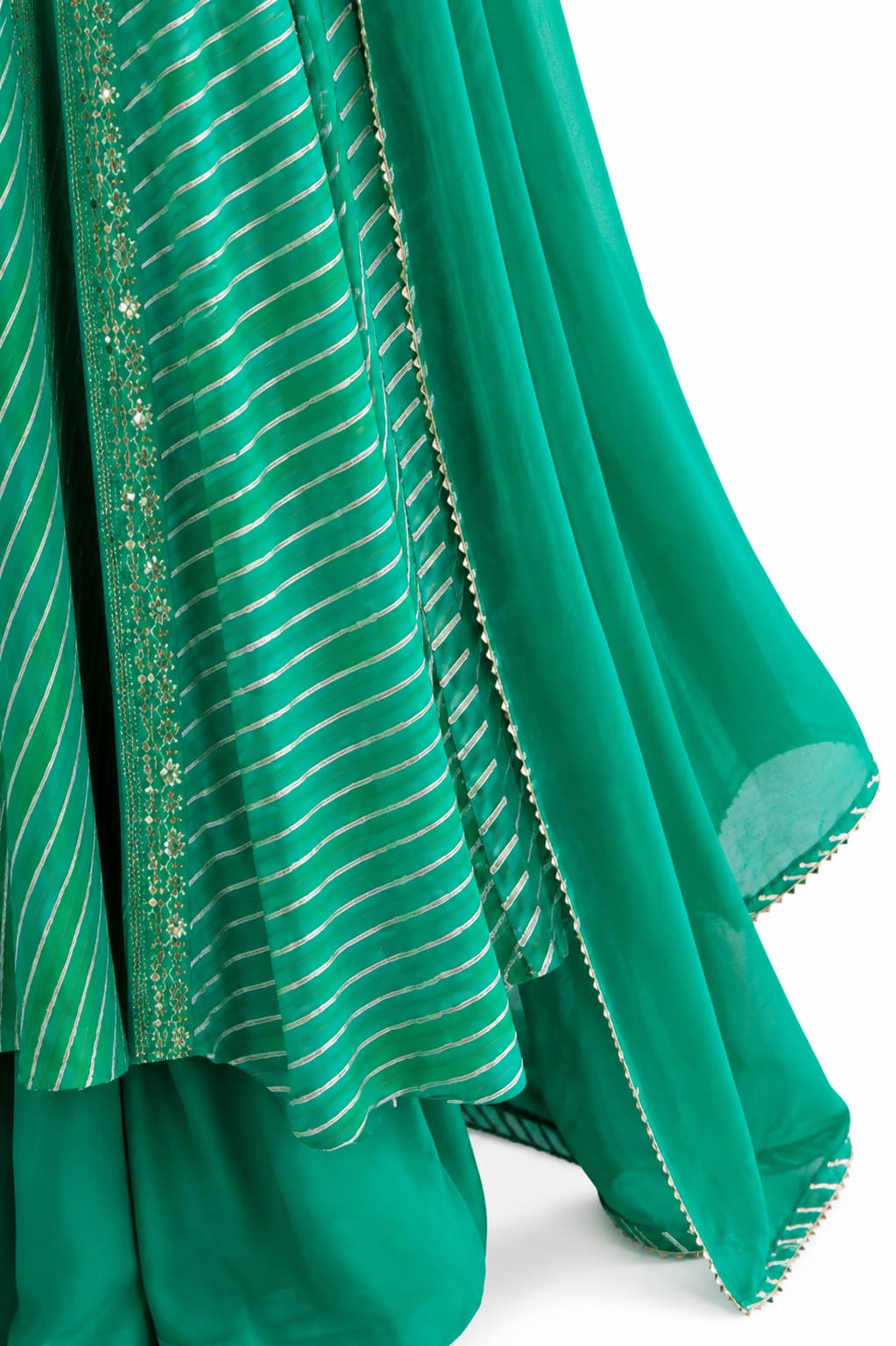 Naksh Creation Teal Green Chinon Anarkali Suit