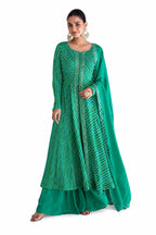 Naksh Creation Teal Green Chinon Anarkali Suit