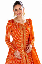 Naksh Creation Hot Pink Chinon Anarkali Suit