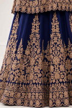 Royal Blue Georgette Lehenga Style Set Detail View