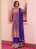 Royal Indigo Blue Hand Embroidered Georgette Palazzo Suit Set