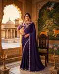 Pink Silk Cord Sequin Work Saree